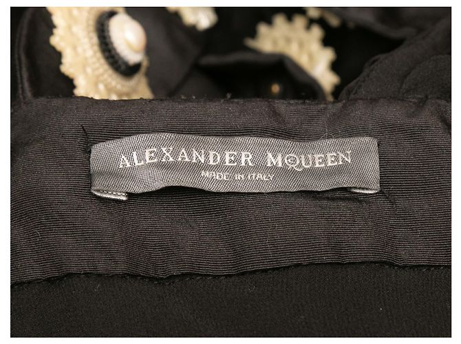 Vestido de seda estilo griego adornado Alexander McQueen negro Talla IT 42 - vista 5