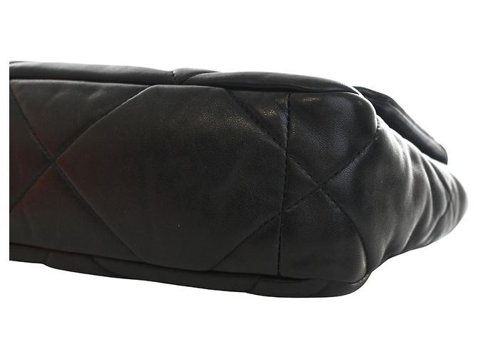 Borsa Chanel 19 Flap Satchel Medium in pelle di agnello nera Nero - vista 10