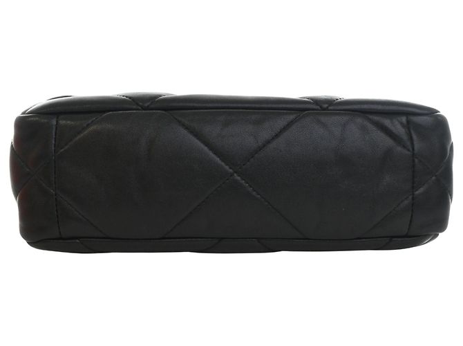 Borsa Chanel 19 Flap Satchel Medium in pelle di agnello nera Nero - vista 3