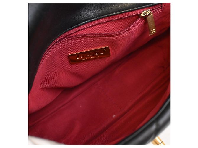 Borsa Chanel 19 Flap Satchel Medium in pelle di agnello nera Nero - vista 4