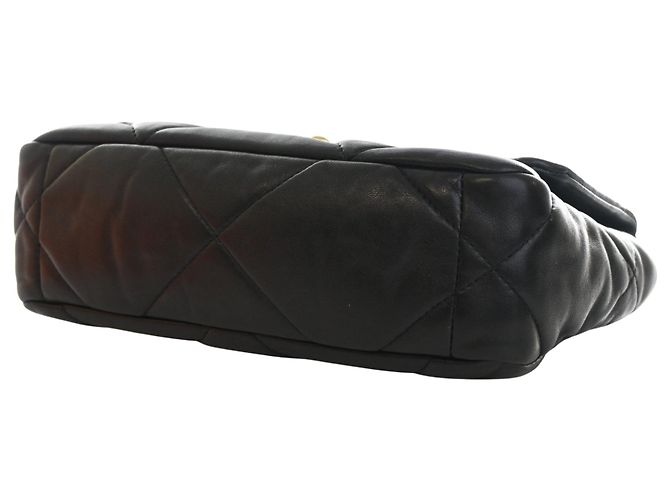 Borsa Chanel 19 Flap Satchel Medium in pelle di agnello nera Nero - vista 8