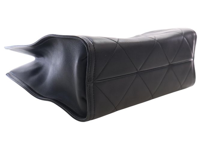 Sacola Chanel CC em pele de cordeiro acolchoada preta Preto - vista 12