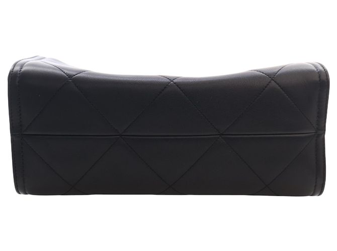 Sacola Chanel CC em pele de cordeiro acolchoada preta Preto - vista 5