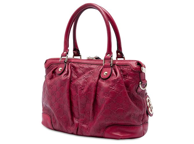 Borsa Satchel Gucci Guccissima Sukey Rossa Rosso - vista 2