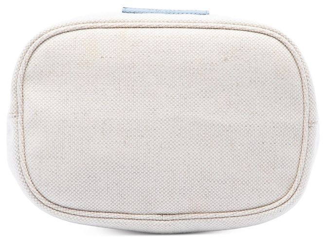 Prada Mistolino Beuteltasche aus Canvas in Weiß - Ansicht 3