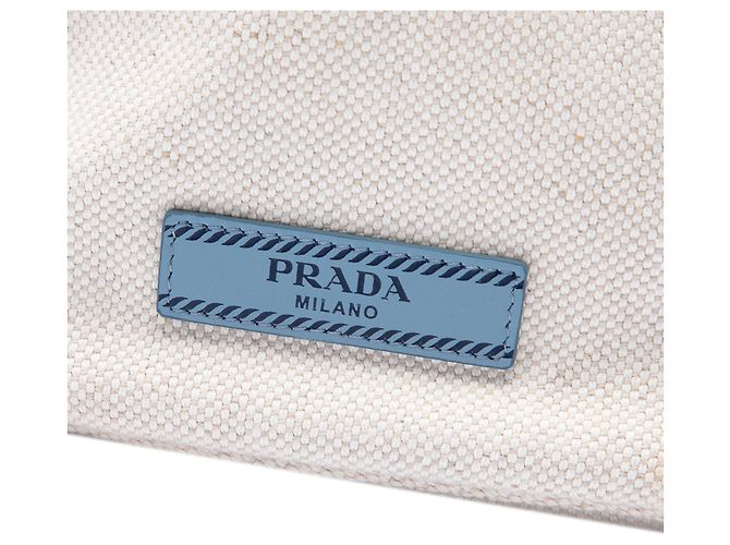 Prada Mistolino Beuteltasche aus Canvas in Weiß - Ansicht 5