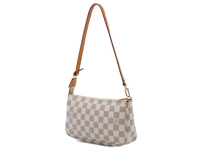 Borsa a tracolla Louis Vuitton Damier Azur Pochette Accessoires Bianca Bianco - vista 2