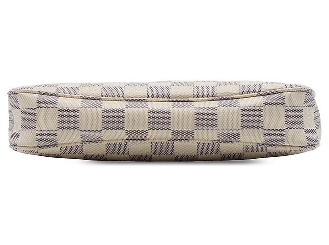 Borsa a tracolla Louis Vuitton Damier Azur Pochette Accessoires Bianca Bianco - vista 3