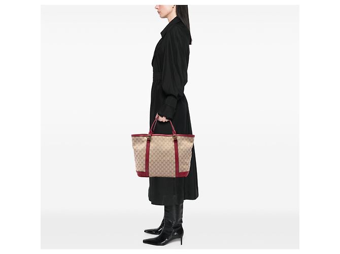 Borsa Tote Gucci GG Canvas Twins Beige - vista 6