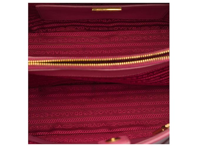 Borsa Promenade Satchel Prada Large Saffiano Lux Rosa - vista 4