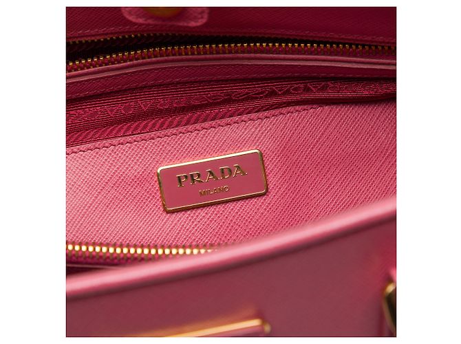 Borsa Promenade Satchel Prada Large Saffiano Lux Rosa - vista 5