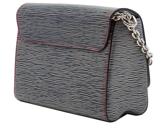 Borsa a tracolla Louis Vuitton Epi Denim Twist MM Blu - vista 2