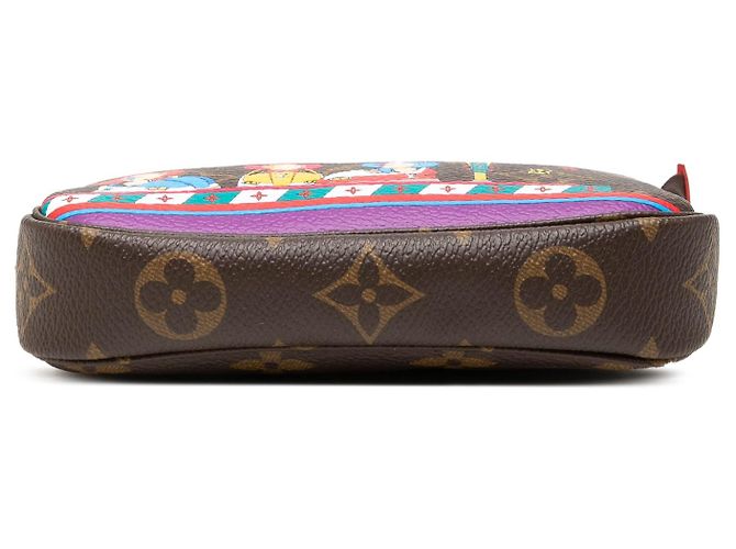 Borsa a tracolla Louis Vuitton Monogram Vivienne Christmas Mini Pochette Accessoires Marrone - vista 3