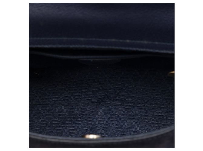 Bamboo Borsa Satchel Gucci in camoscio blu con bambù - vista 4