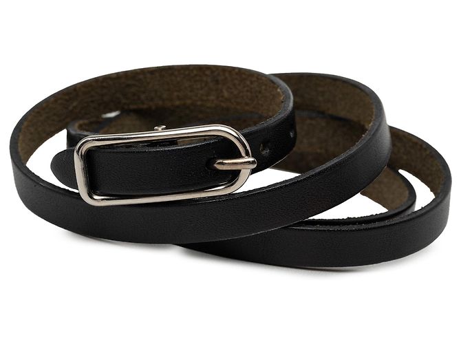 Bracciale Hapi I Triple Wrap in Swift nero placcato palladio Hermès - vista 4