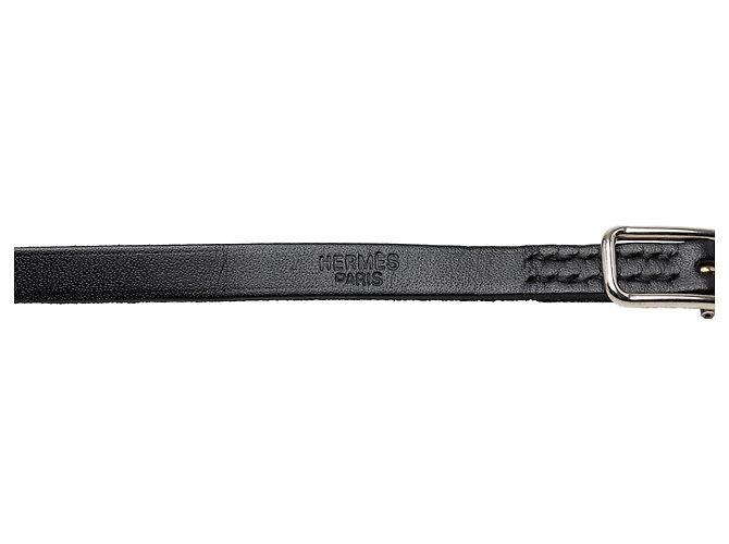 Bracciale Hapi I Triple Wrap in Swift nero placcato palladio Hermès - vista 6