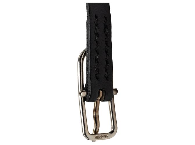 Bracciale Hapi I Triple Wrap in Swift nero placcato palladio Hermès - vista 7