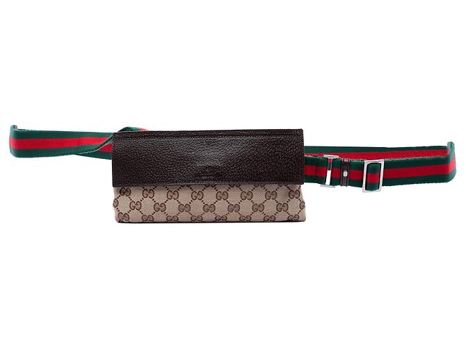 Borsa a tracolla Gucci GG Canvas Web beige - vista 2