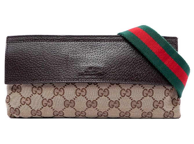 Borsa a tracolla Gucci GG Canvas Web beige - vista 3