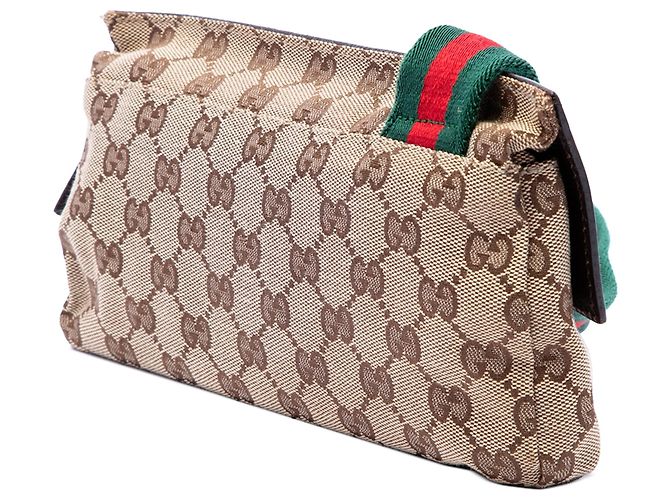Borsa a tracolla Gucci GG Canvas Web beige - vista 4