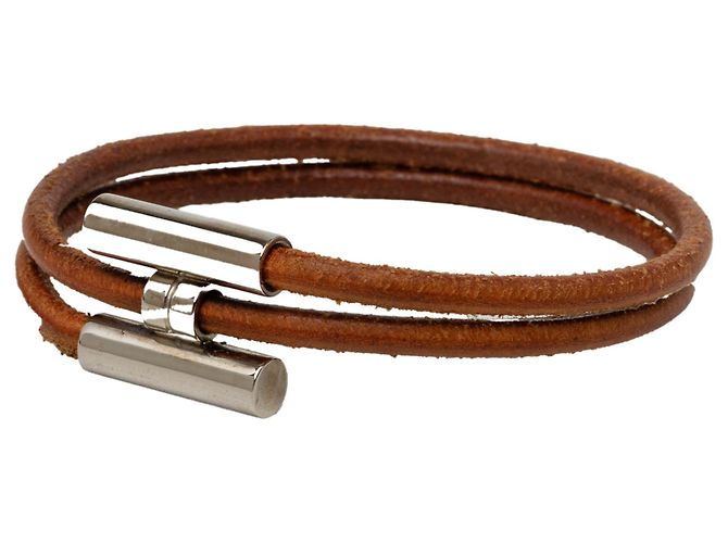 Bracelet Tournis Tresse en cuir marron Hermès - vue 2