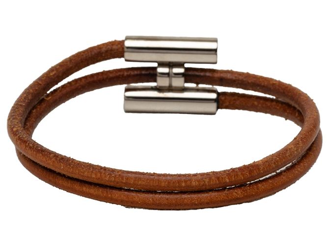 Bracelet Tournis Tresse en cuir marron Hermès - vue 3