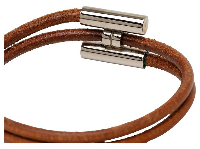 Bracelet Tournis Tresse en cuir marron Hermès - vue 4