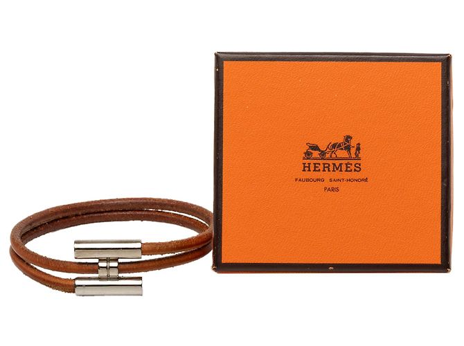 Bracelet Tournis Tresse en cuir marron Hermès - vue 5
