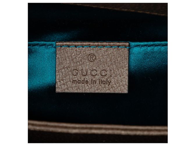 Borsa a Tracolla Gucci Small GG Supreme Web Ophidia con Catena Beige - vista 5