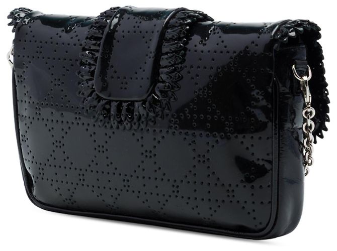 Autre Marque Borsa a tracolla Dior New Lock Ruffle in vernice perforata Cannage nera Nero - vista 2