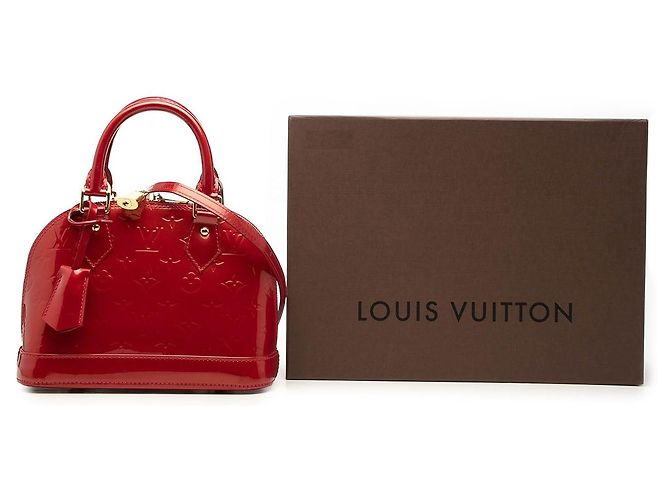 Borsa Satchel Alma BB Louis Vuitton Monogram Vernis Rossa Rosso - vista 7