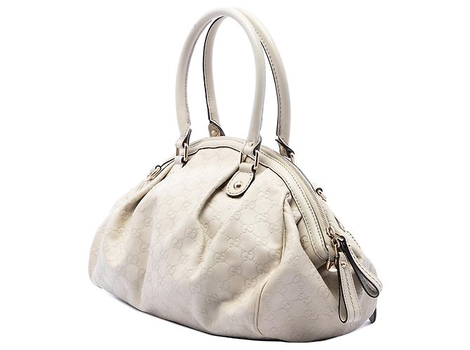 Borsa Satchel Gucci Guccissima Sukey Bianca Bianco - vista 2