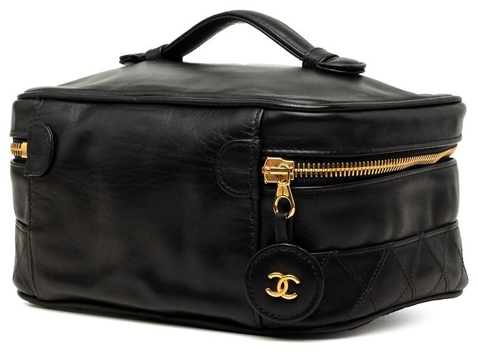 Black Chanel CC gesteppte Lammleder Vanity Bag Schwarz - Ansicht 2