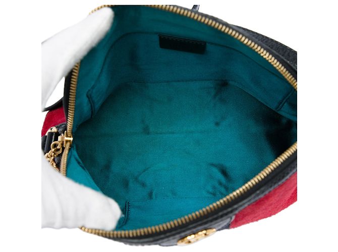 Borsa a tracolla Gucci Small Suede Web Ophidia Dome rossa Rosso - vista 4