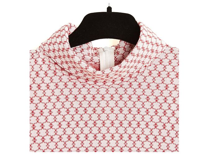 Céline Top in Maglia Triomphe Phoebe Philo Ecru e Rosso Bianco - vista 2