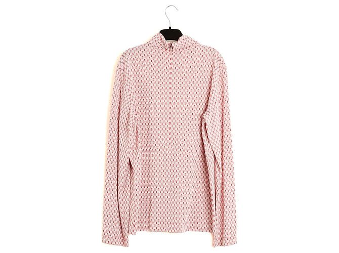 Céline Top in Maglia Triomphe Phoebe Philo Ecru e Rosso Bianco - vista 4