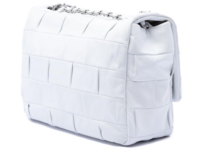 Borsa a tracolla Chanel Jumbo Lambskin Patchwork Reissue 2.55 Igloo Flap Bianca Bianco - vista 2