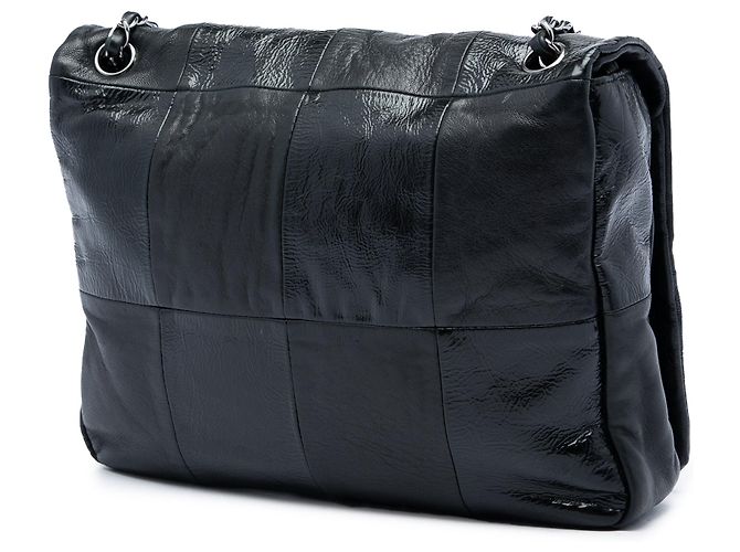 Borsa a tracolla Brooklyn Flap in patchwork di pelle d'agnello e vernice nera Chanel Nero - vista 2