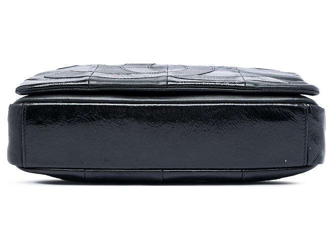 Borsa a tracolla Brooklyn Flap in patchwork di pelle d'agnello e vernice nera Chanel Nero - vista 3