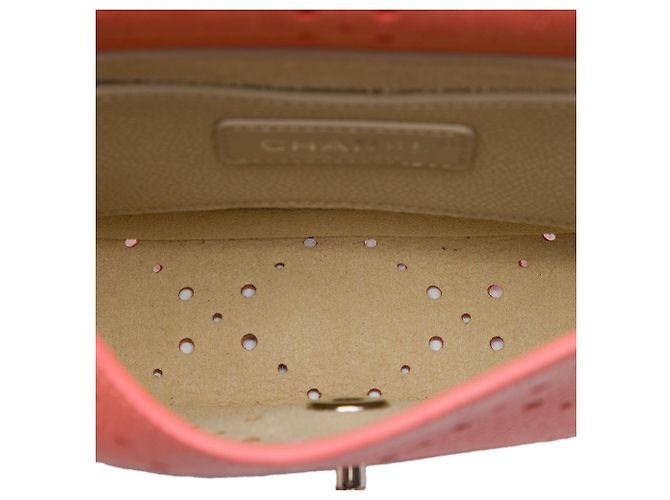 Sac bandoulière Chanel Small CC Perforated Caviar Messenger Flap Orange - vue 4