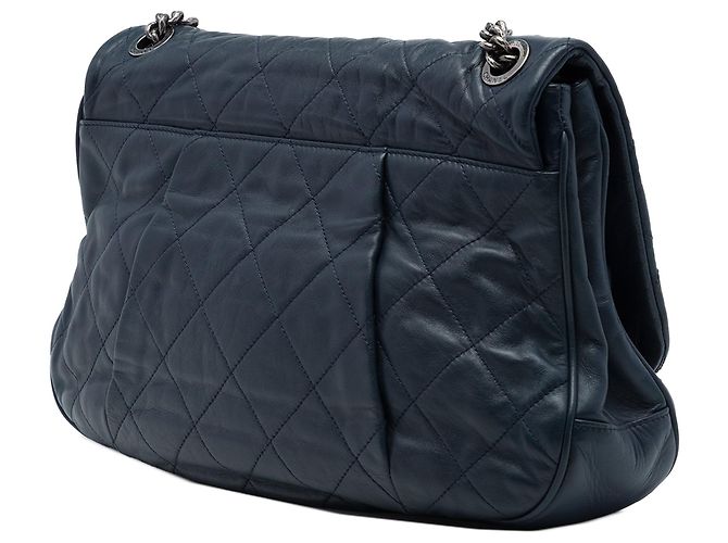 Borsa a tracolla Chanel Coco Pleats in vitello matelassé blu - vista 2