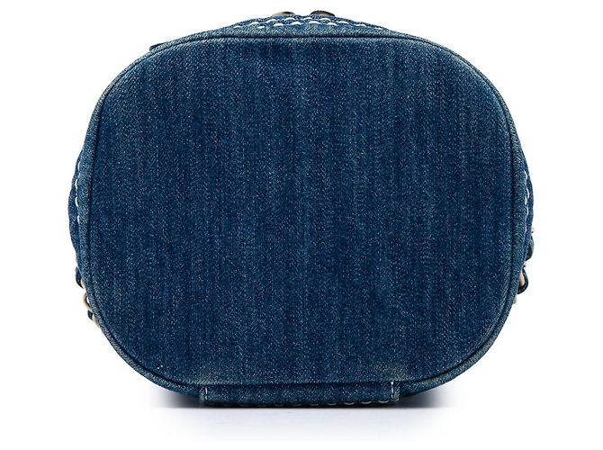 Blaues Chanel CC gestepptes Denim-Vanity-Case mit Ketten-Satchel - Ansicht 3