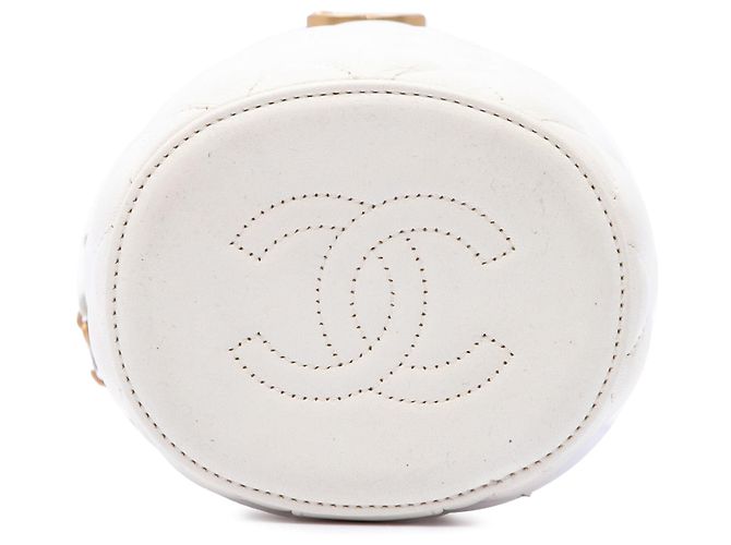 Borsa Chanel Small Quilted Lambskin Crown Box Bag Bianca Bianco - vista 3