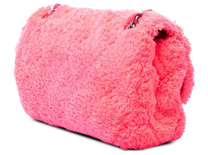 Borsa a tracolla Chanel Medium Quilted Terry Cloth Coco Beach Flap Rosa - vista 2