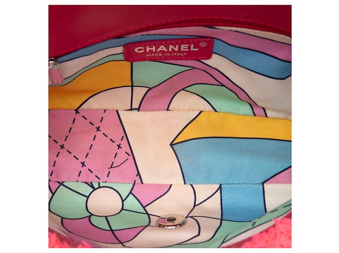 Borsa a tracolla Chanel Medium Quilted Terry Cloth Coco Beach Flap Rosa - vista 4