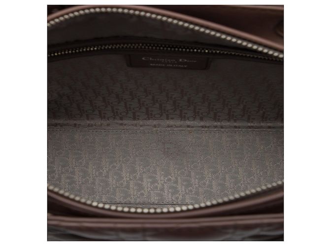 Autre Marque Borsa Lady Dior Large in pelle d'agnello Cannage Marrone - vista 4