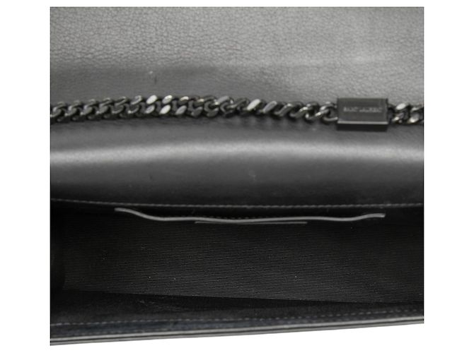 Autre Marque Borsa a tracolla Kate monocromatica in pelle di vitello Medium Saint Laurent nera con patchwork monogramma stelle e cuori Nero - vista 4