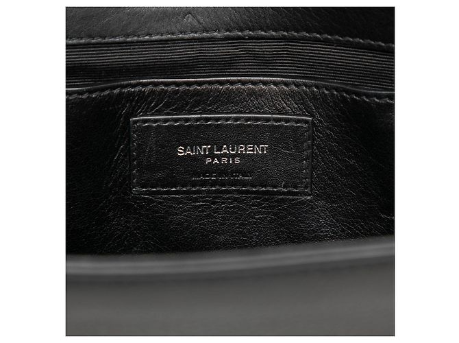 Autre Marque Borsa a tracolla Kate monocromatica in pelle di vitello Medium Saint Laurent nera con patchwork monogramma stelle e cuori Nero - vista 5