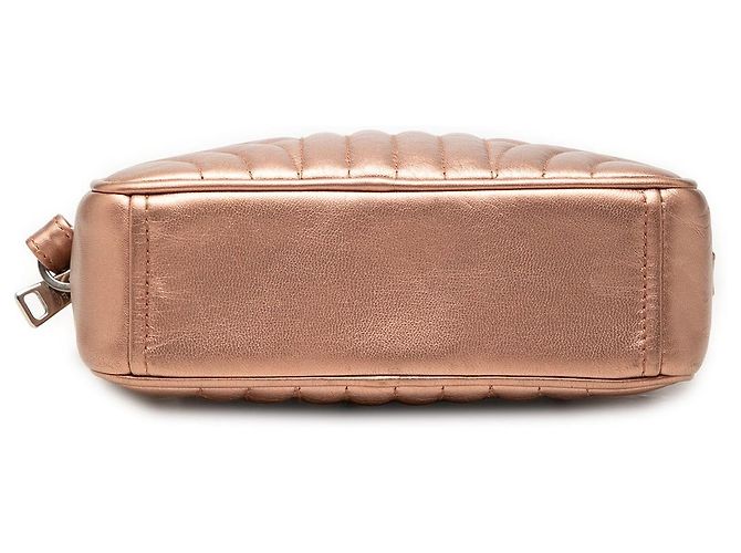 Borsa Camera Prada Diagramme in Nappa Metallizzata Rosa Impunture - vista 3