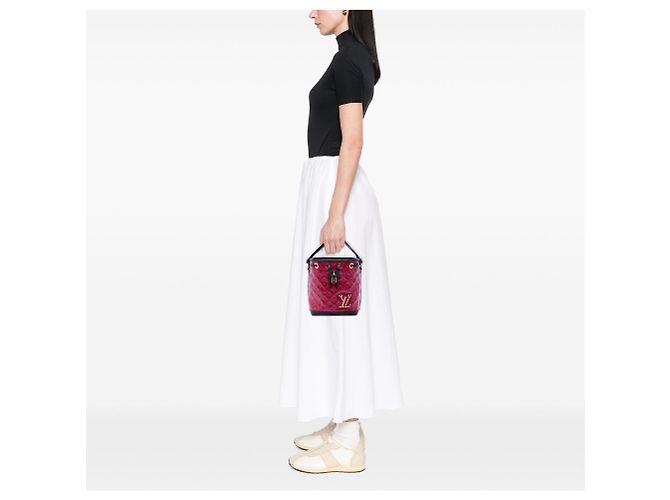 Bucket Borsa Secchiello Louis Vuitton Monogram Limited Edition Autumn Winter Double Jeu Neo Neo MM Rossa Rosso - vista 11